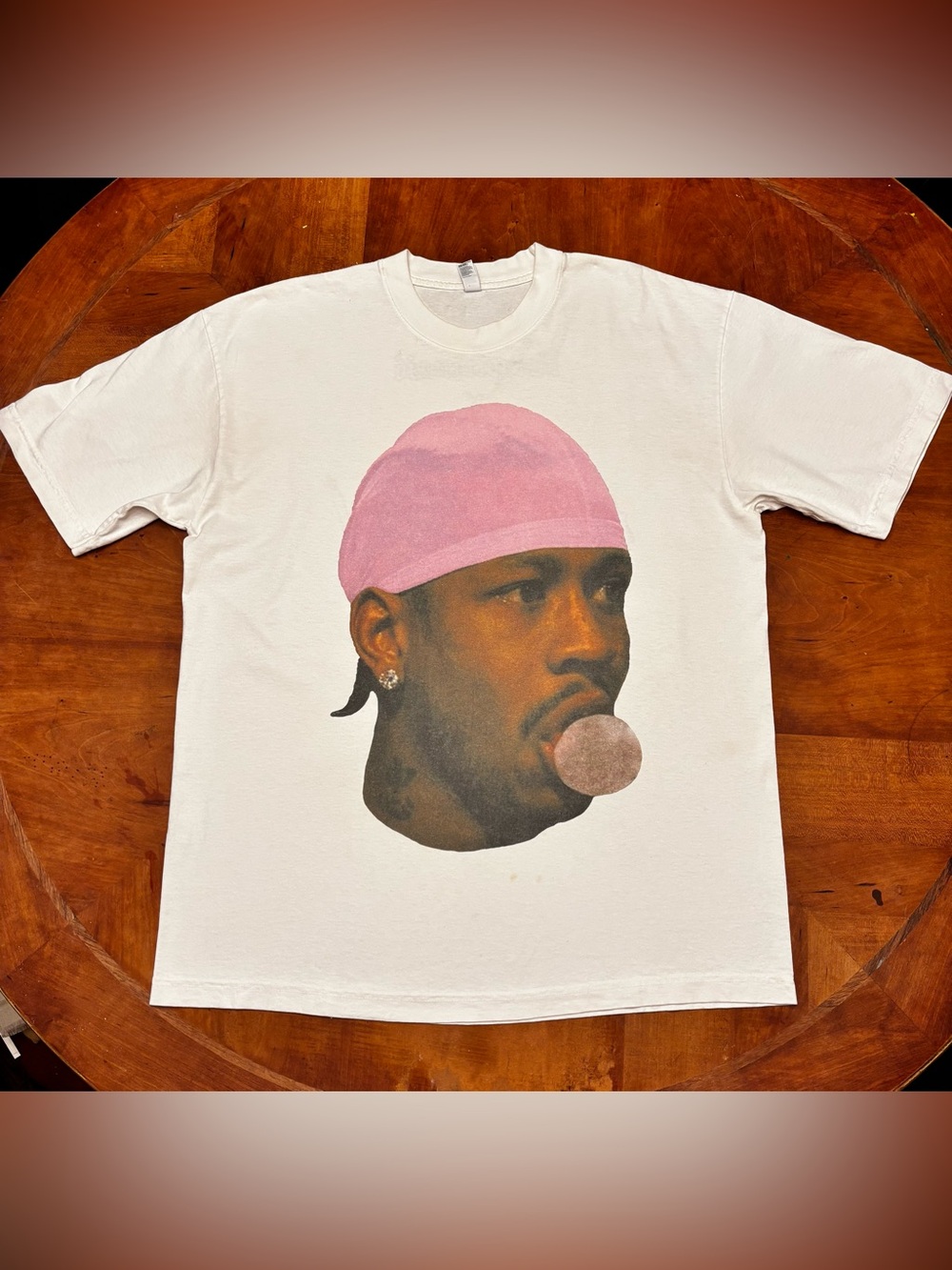 Disruptive Youth x Allen Iverson Pink Durag Heavyweight Graphic Tee L
